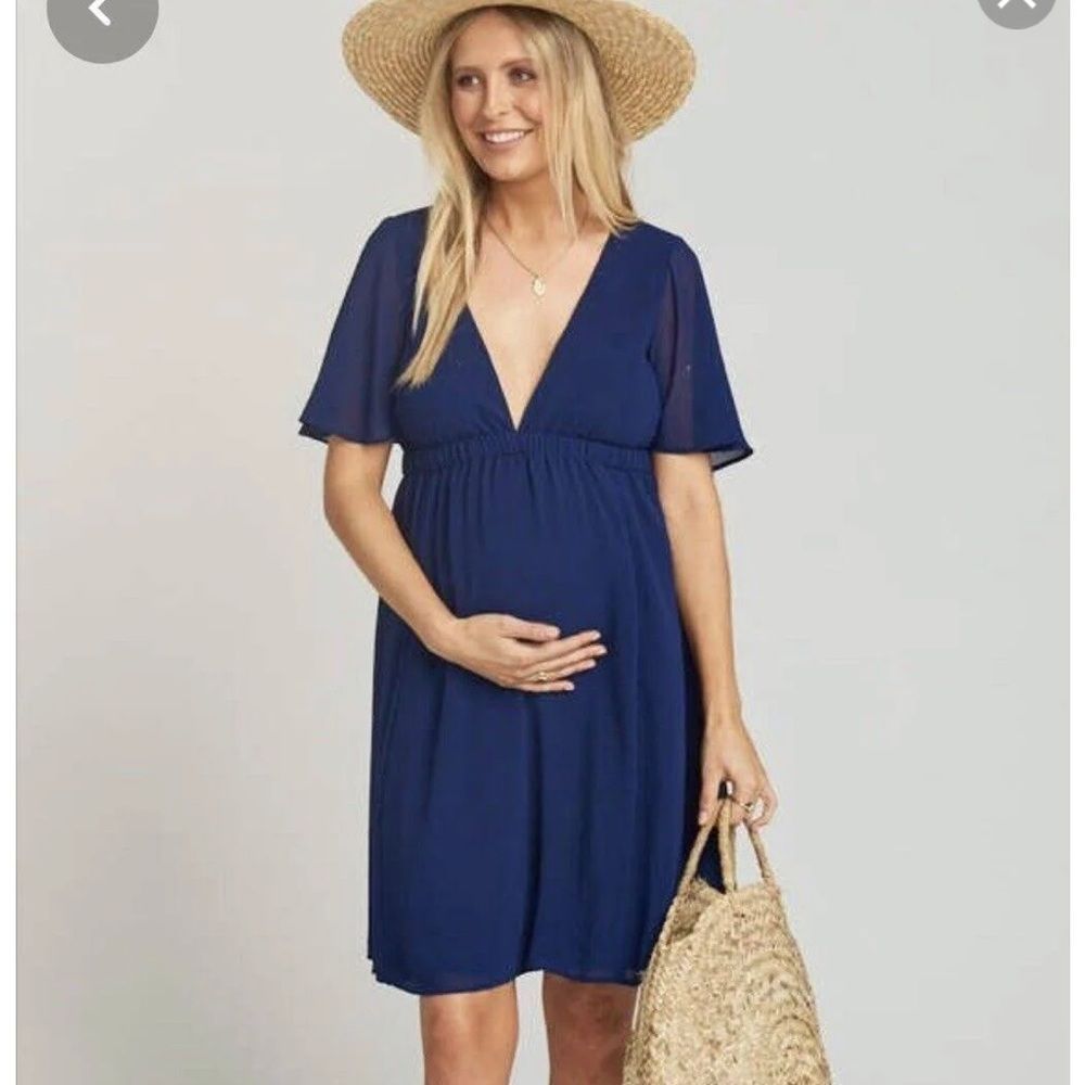 Show Me Your Mumu Navy Baby Shower Dress Size Large NWT